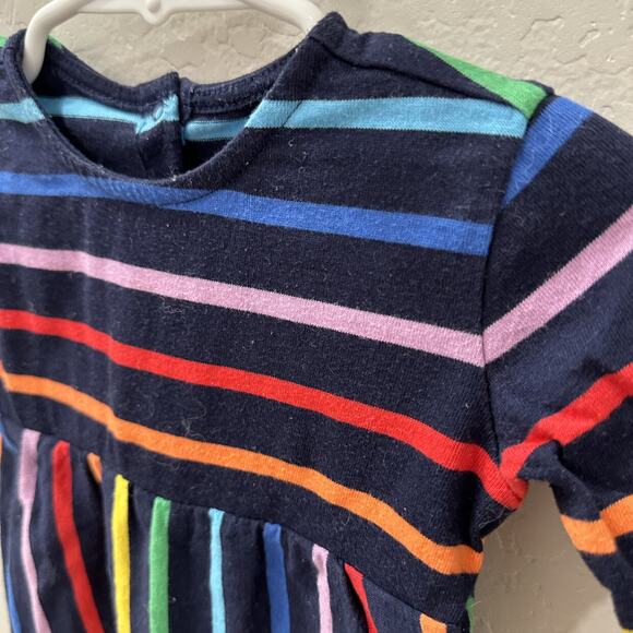 Primary Dark Rainbow Stripe Baby Long Sleeve Romper - Picture 2 of 7